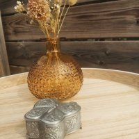 Vlinder doosje zilverkleurig